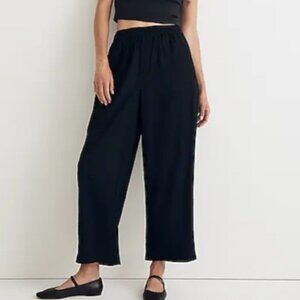 Madewell Crinkled Crepe Straight-Leg Crop Pants